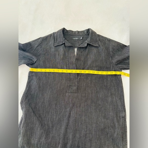Ralph Lauren Denim Shift Dress in Charcoal Color Size Large - Picture 6 of 11